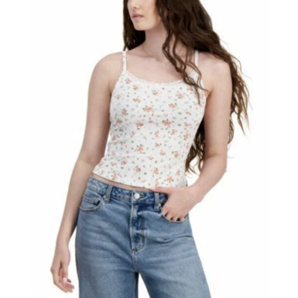 Just Polly Ribbed Floral-Print